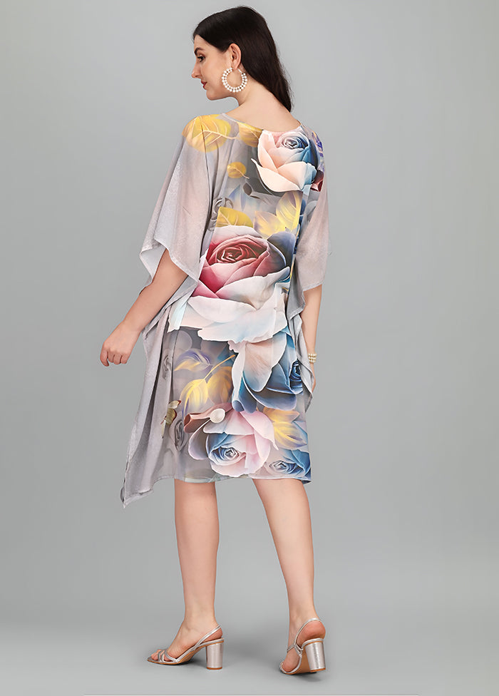 Multicolor Printed Work Georgette Kaftan