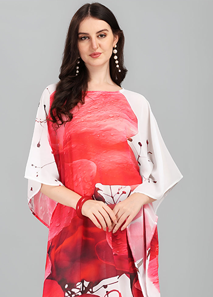 Multicolor Printed Work Georgette Kaftan