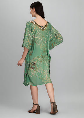 Multicolor Printed Work Georgette Kaftan