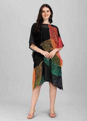 Multicolor Printed Work Georgette Kaftan