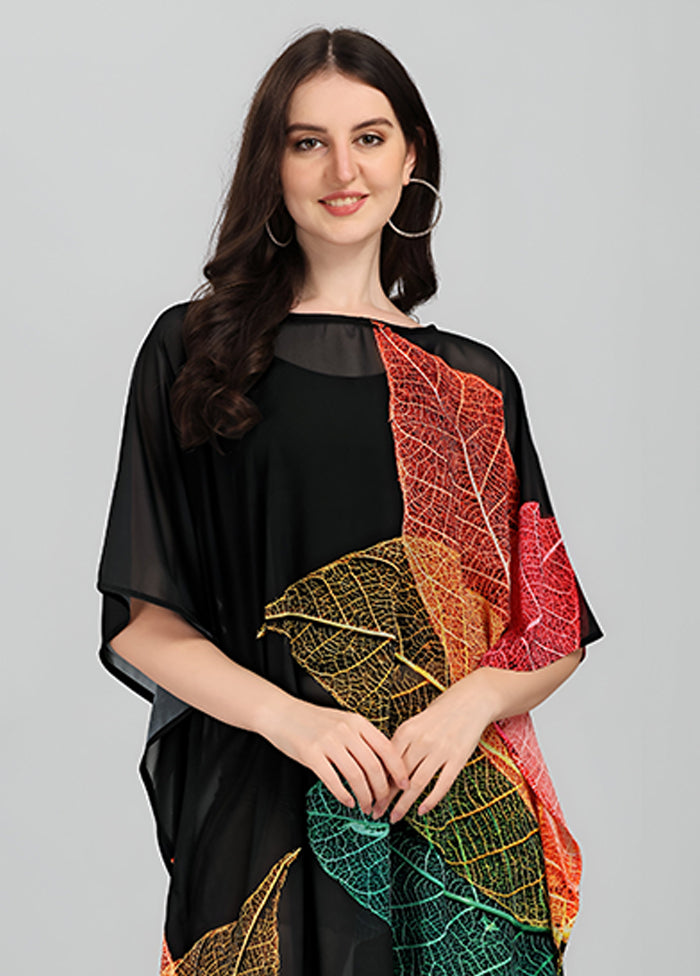 Multicolor Printed Work Georgette Kaftan
