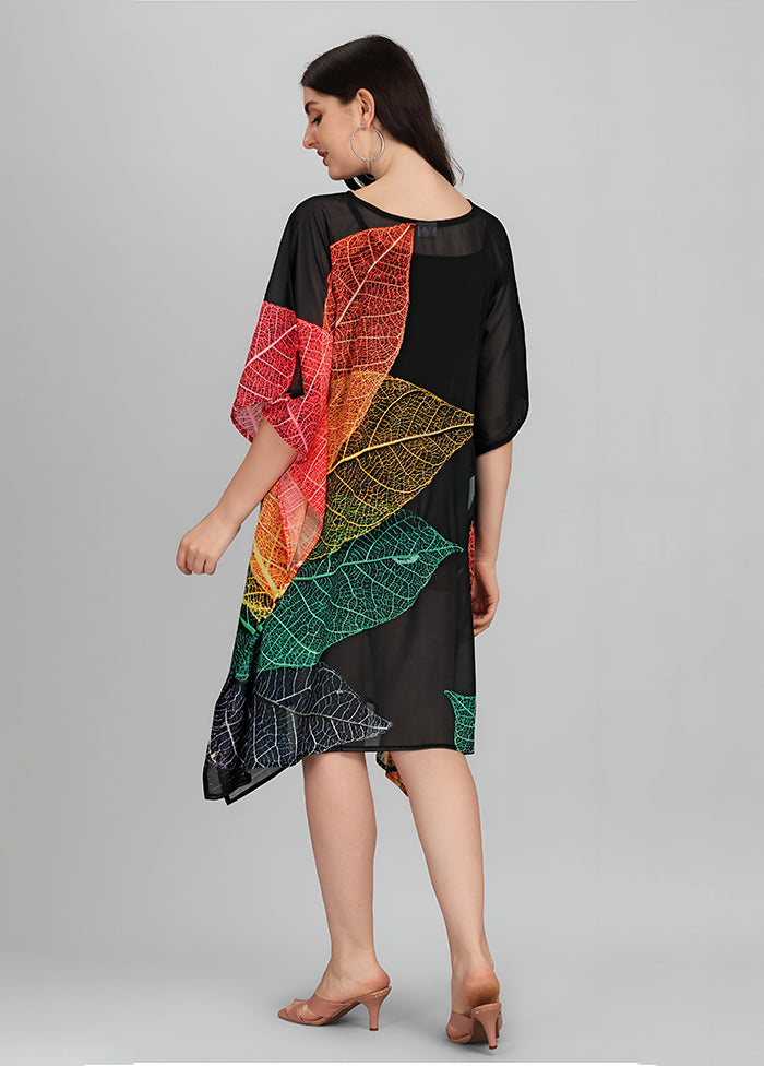 Multicolor Printed Work Georgette Kaftan