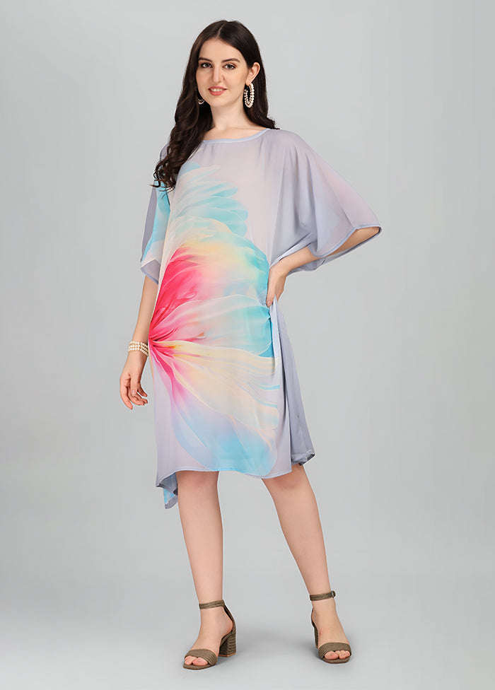 Multicolor Printed Work Georgette Kaftan