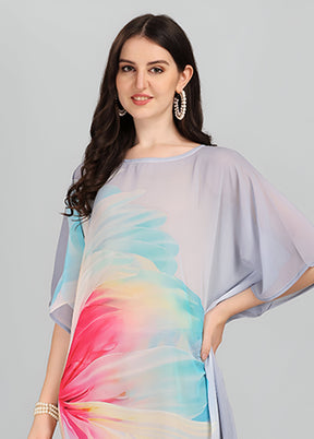 Multicolor Printed Work Georgette Kaftan