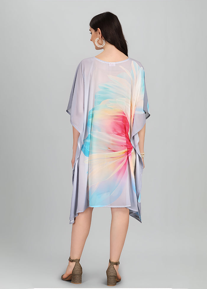 Multicolor Printed Work Georgette Kaftan