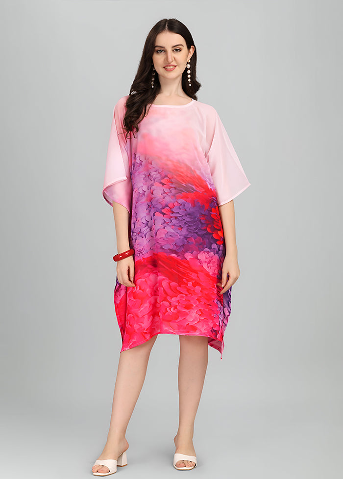 Multicolor Printed Work Georgette Kaftan