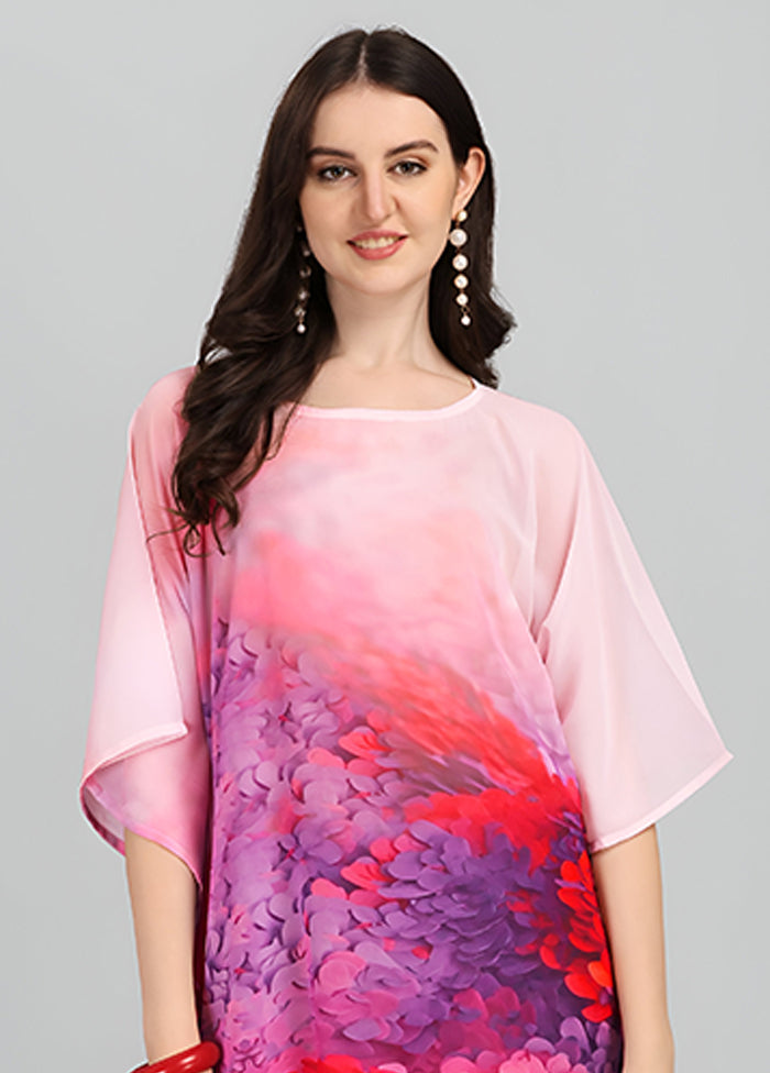 Multicolor Printed Work Georgette Kaftan