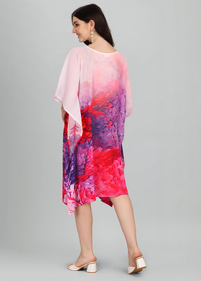 Multicolor Printed Work Georgette Kaftan