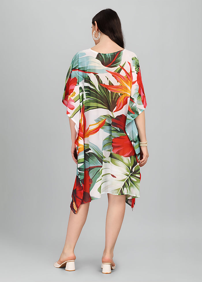 Multicolor Printed Work Georgette Kaftan