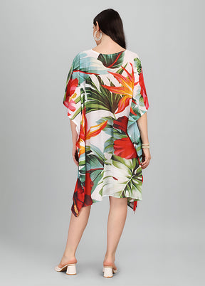 Multicolor Printed Work Georgette Kaftan
