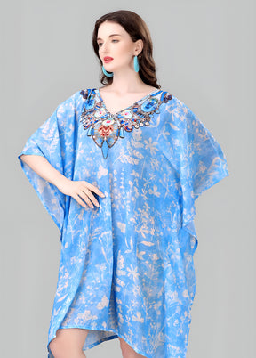 Multicolor Printed Work Georgette Kaftan