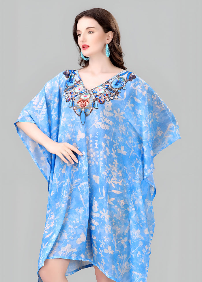 Multicolor Printed Work Georgette Kaftan