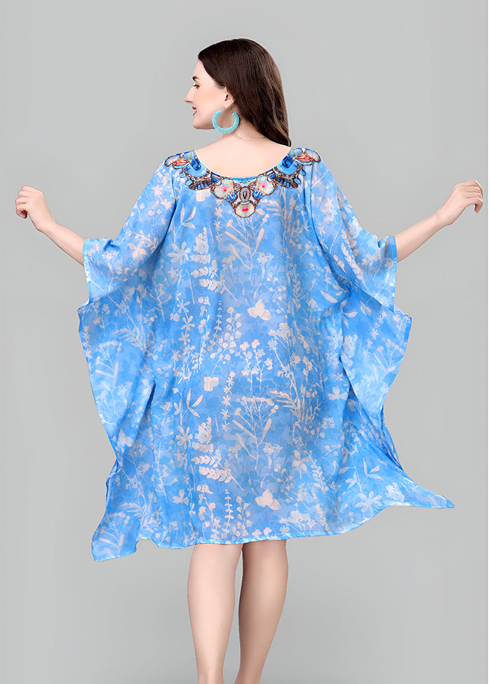 Multicolor Printed Work Georgette Kaftan
