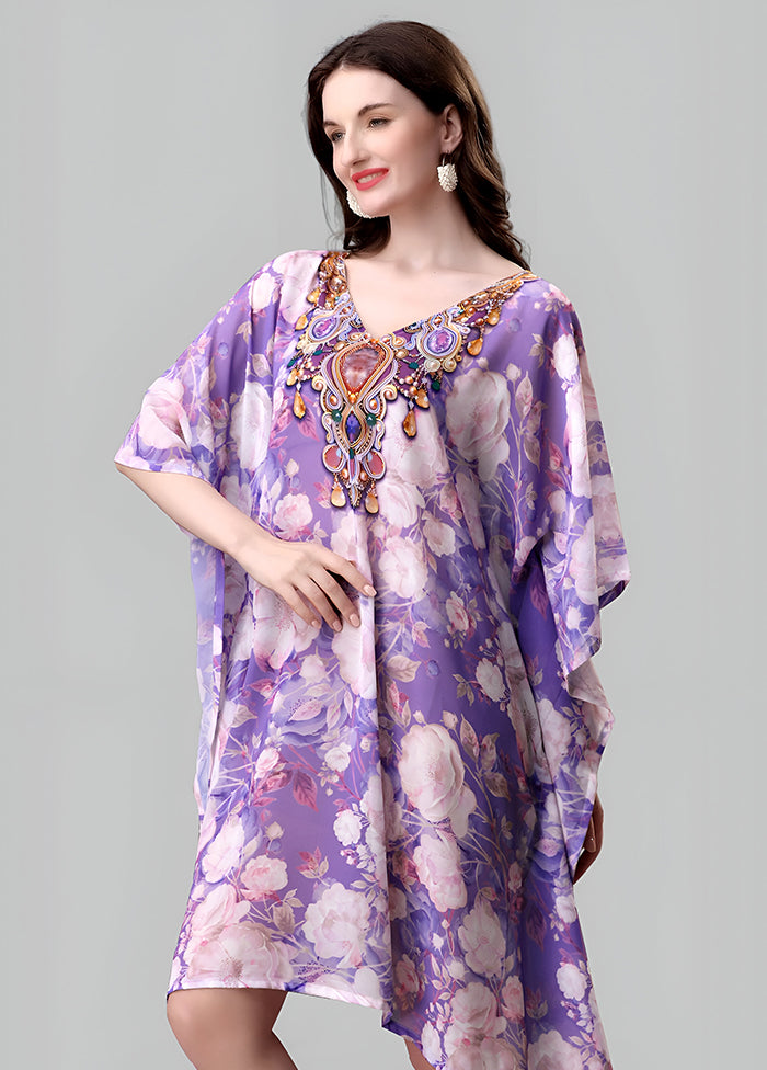Multicolor Printed Work Georgette Kaftan