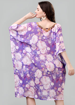 Multicolor Printed Work Georgette Kaftan