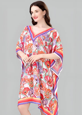 Multicolor Printed Work Georgette Kaftan