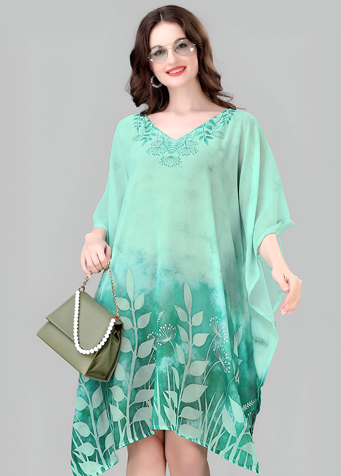 Multicolor Printed Work Georgette Kaftan