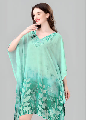 Multicolor Printed Work Georgette Kaftan