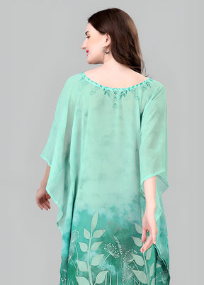 Multicolor Printed Work Georgette Kaftan