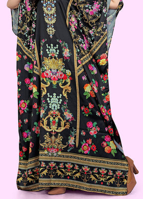 Multicolor Printed Work Silk Kaftan