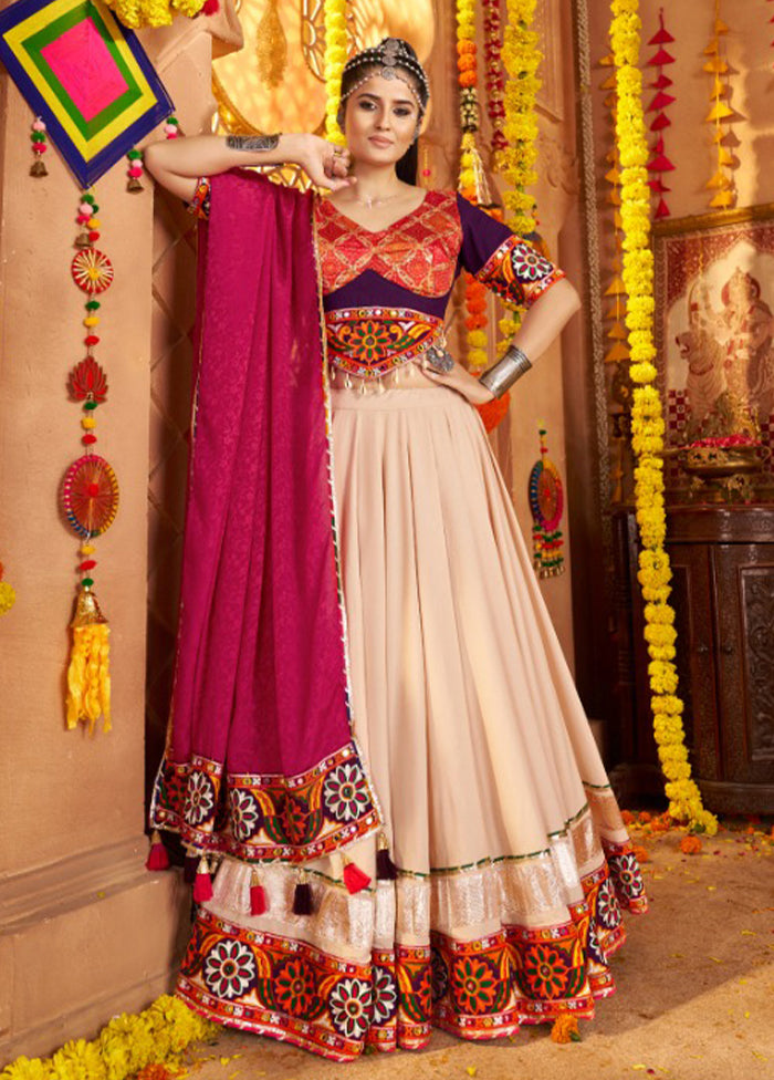 Brown Viscose Dupatta Lehenga Set