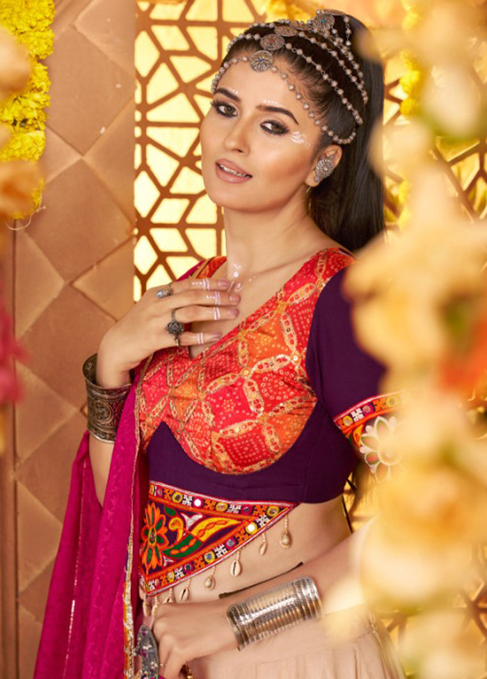 Brown Viscose Dupatta Lehenga Set