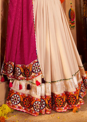 Brown Viscose Dupatta Lehenga Set