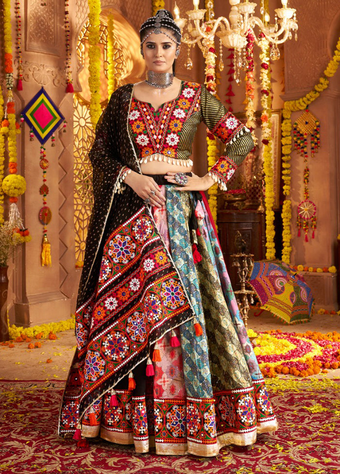 Green Viscose Dupatta Lehenga Set