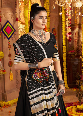 Black Viscose Dupatta Lehenga Set