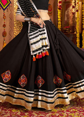 Black Viscose Dupatta Lehenga Set
