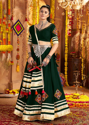 Green Viscose Dupatta Lehenga Set