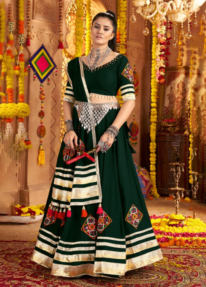 Green Viscose Dupatta Lehenga Set
