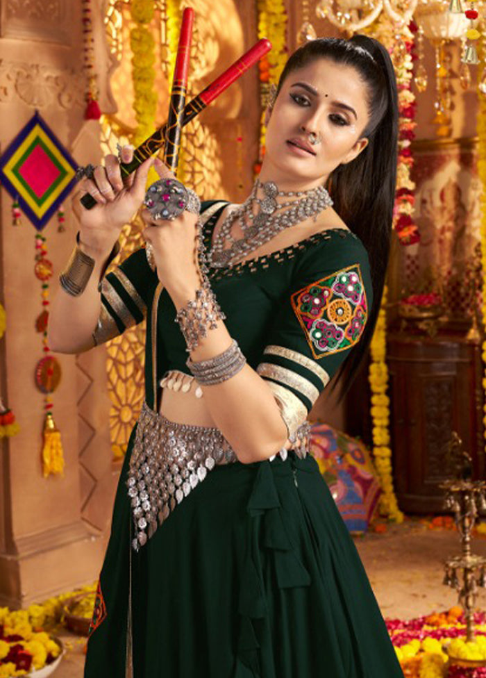 Green Viscose Dupatta Lehenga Set