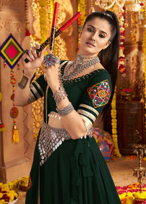 Green Viscose Dupatta Lehenga Set