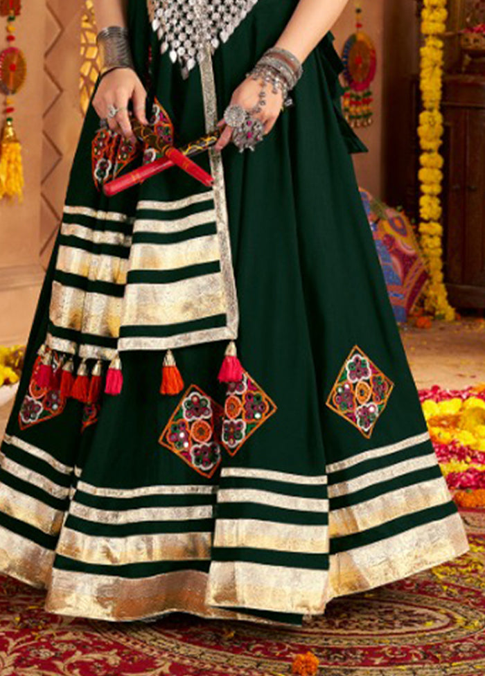 Green Viscose Dupatta Lehenga Set
