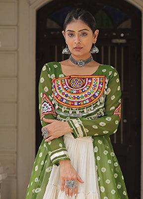Green Cotton Lehenga & Kurti Set