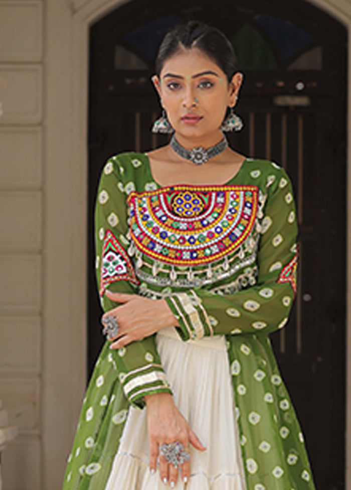 Green Cotton Lehenga & Kurti Set