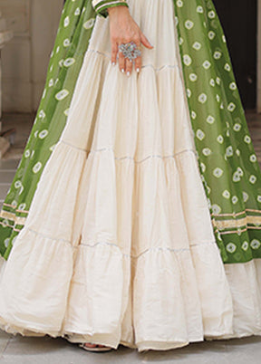 Green Cotton Lehenga & Kurti Set