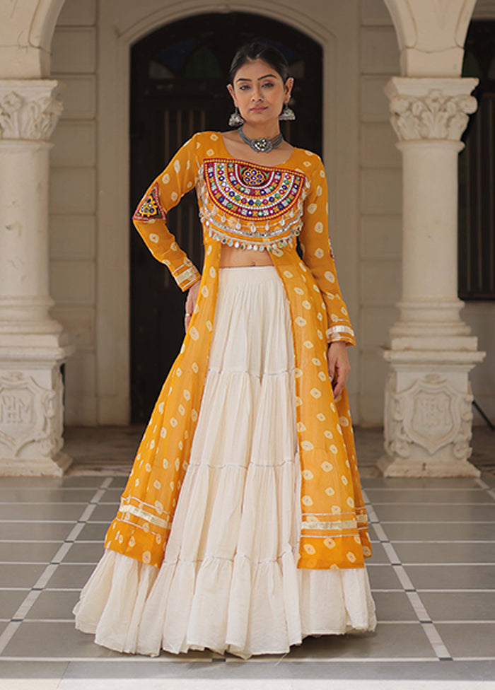 Yellow Cotton Lehenga & Kurti Set