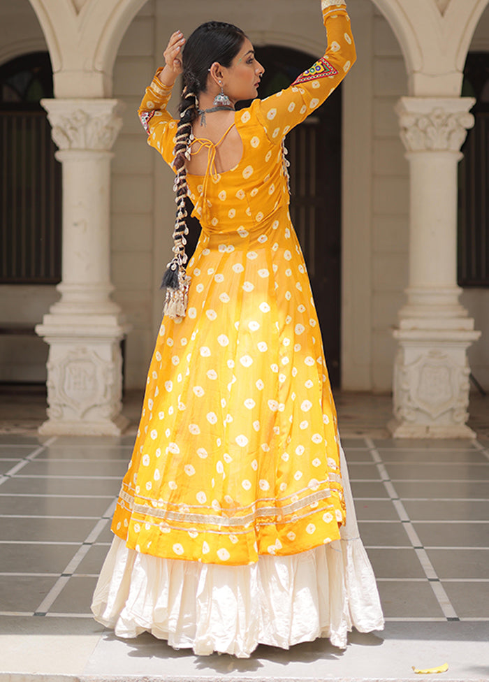 Yellow Cotton Lehenga & Kurti Set