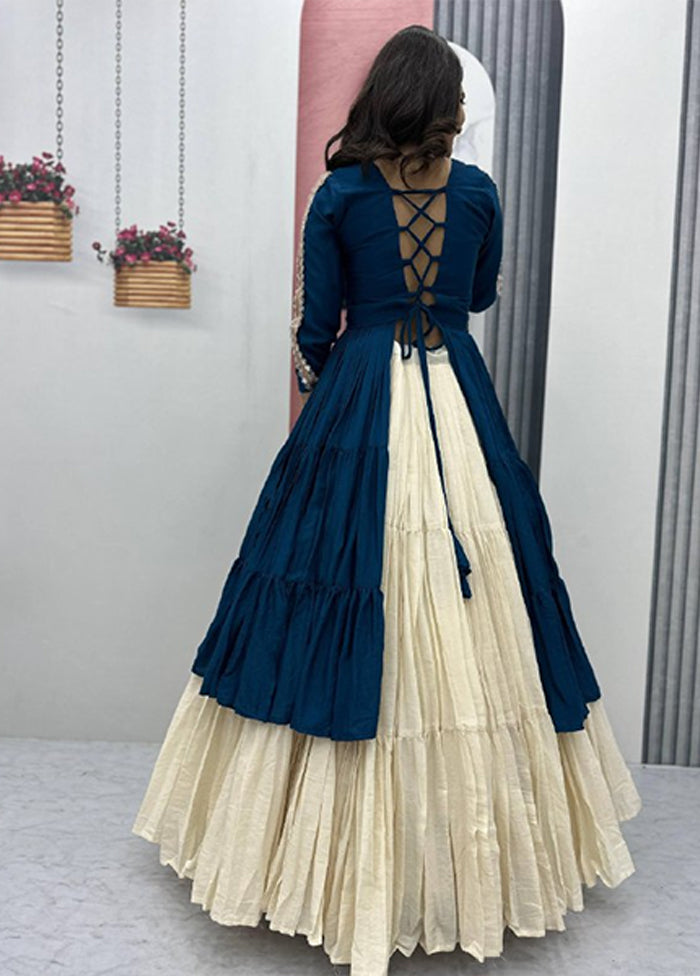 Cream Cotton Lehenga Set