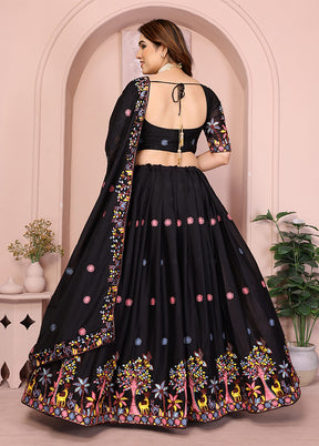 Black Georgette Dupatta Lehenga Set