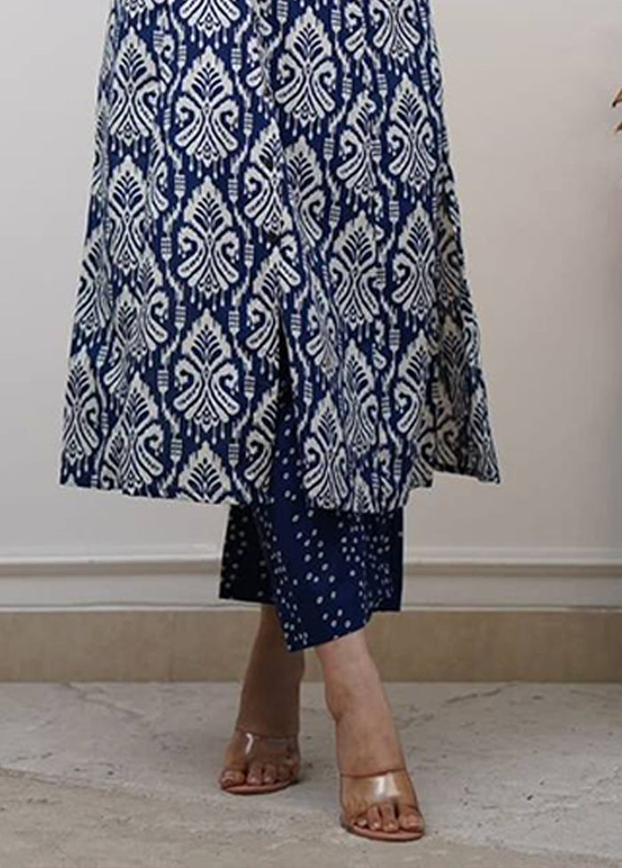 2 Pc Blue Cotton Kurti Set