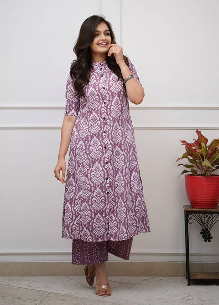 2 Pc Lavender Cotton Kurti Set