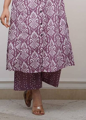 2 Pc Lavender Cotton Kurti Set