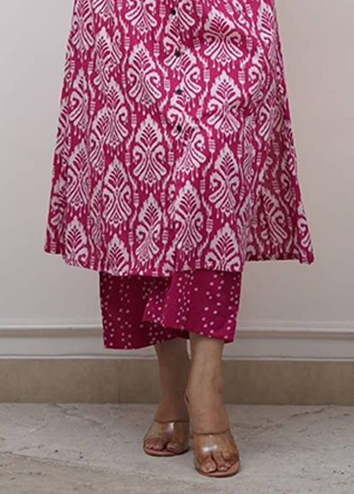 2 Pc Pink Cotton Kurti Set