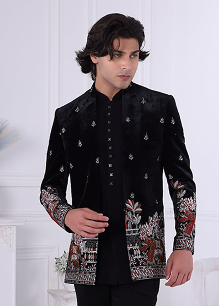 Black Velvet 2 Pc Indo Western Set