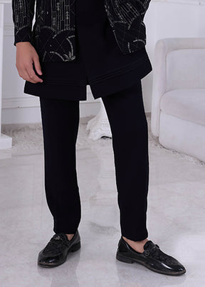 Blue Pure Silk 2 Pc Indo Western Set