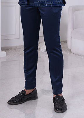 Blue Pure Silk 2 Pc Indo Western Set