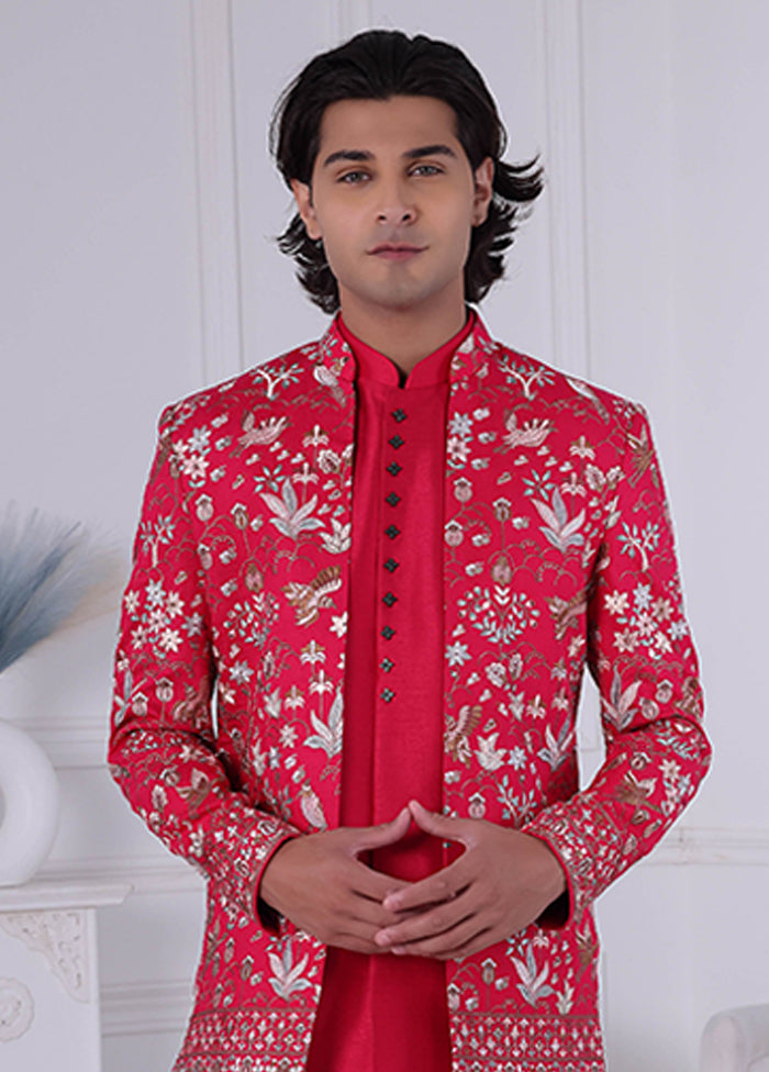 Pink Pure Silk 2 Pc Indo Western Set